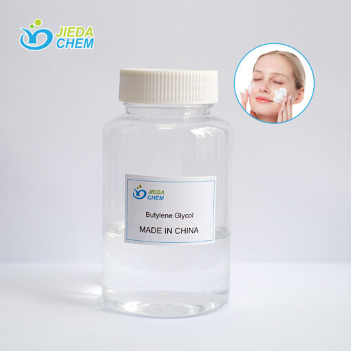 Transparent liquid Butylene Glycol contained in small bottles