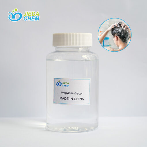 Transparent liquid Propylene Glycol in small bottles