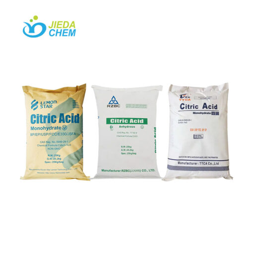 Three different brands of 25kg woven bag Citric Acid