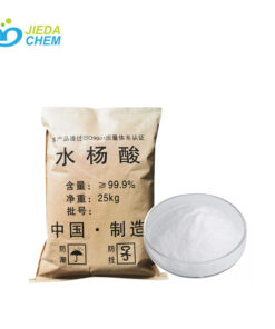 25kg bagged salicylic acid, with white powdered salicylic acid beside it