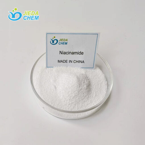 Niacinamide, a white powder with its name marked