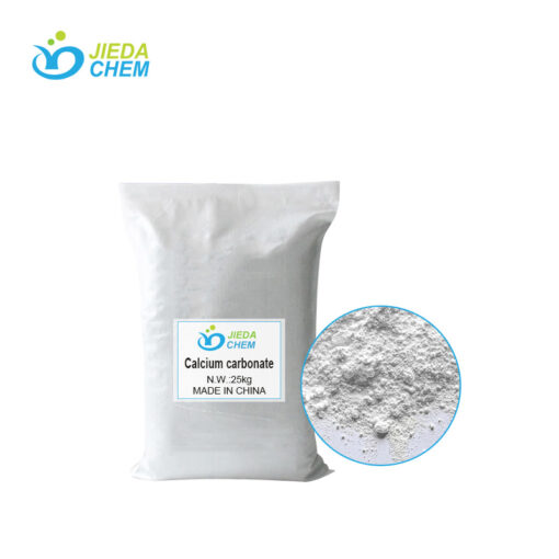 25kg white bagged calcium carbonate, with white powder calcium carbonate beside it