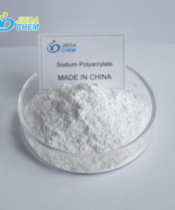 White powdered Sodium Polyacrylate contained in a transparent small bowl