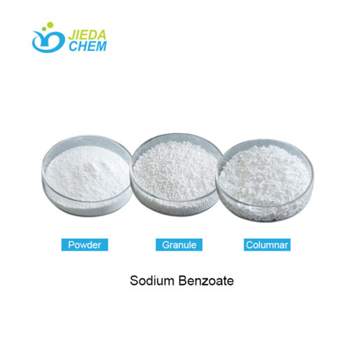 Sodium benzoate in white granular, white columnar and white powder form